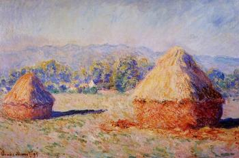 Claude Oscar Monet : Grainstacks in the Sunlight, Morning Effect